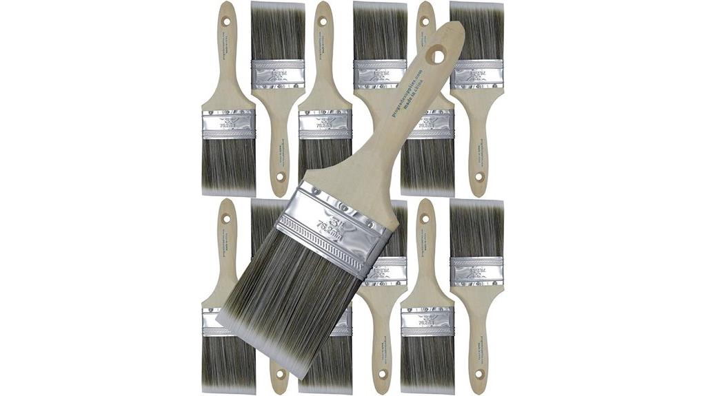 12 pack flat paint brushes