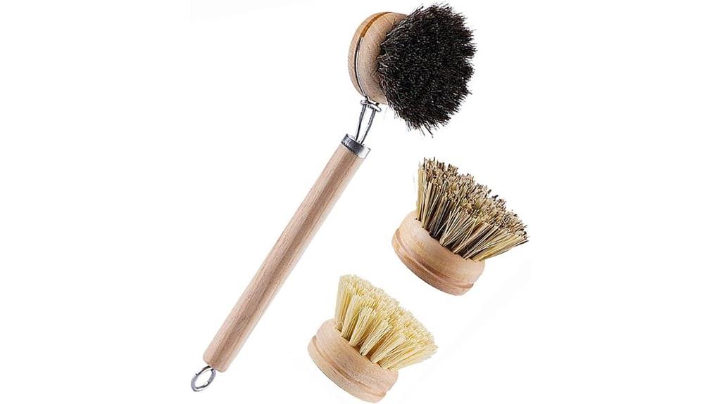 bamboo handle dish brush