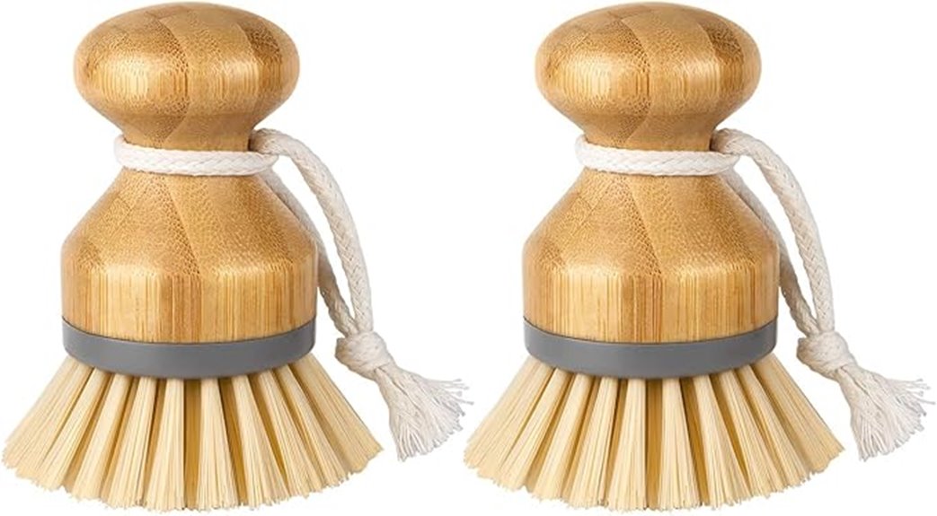 bamboo palm dish brushes