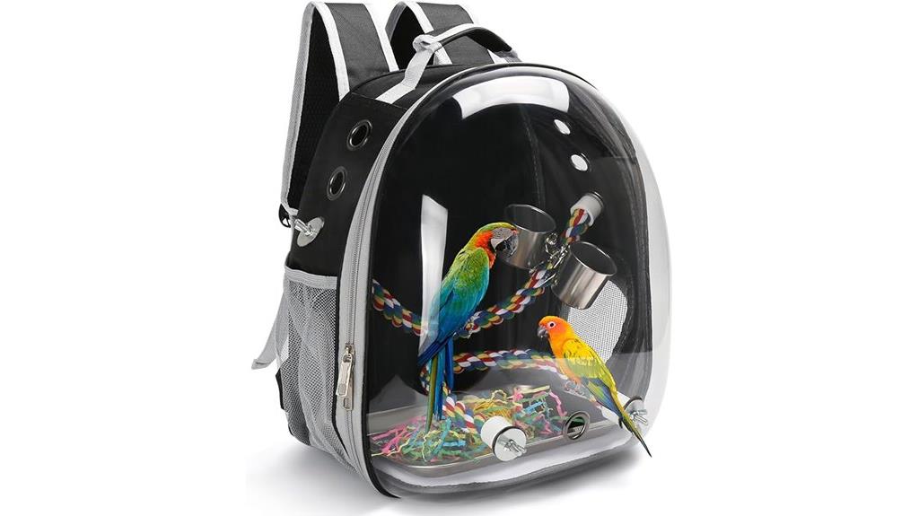 bird carrier with bubble window