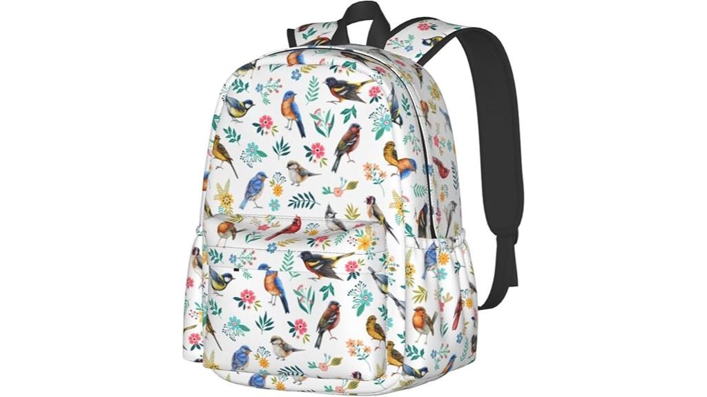 birds watercolor waterproof backpack