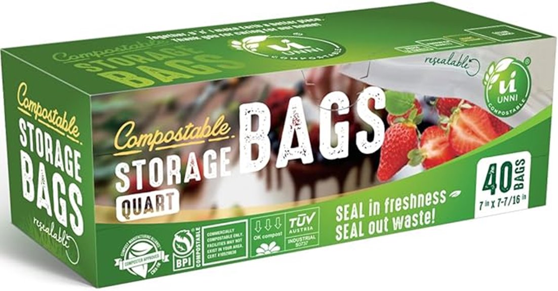 compostable quart resealable bags