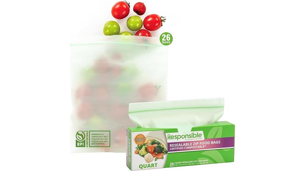 eco friendly resealable quart bags