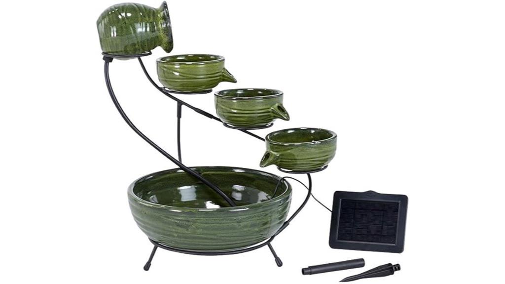 four tier solar fountain