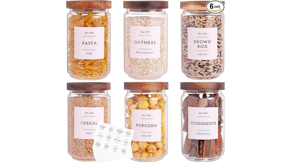 glass jars with acacia lids