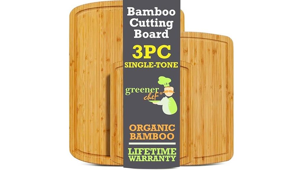 organic bamboo cutting board set