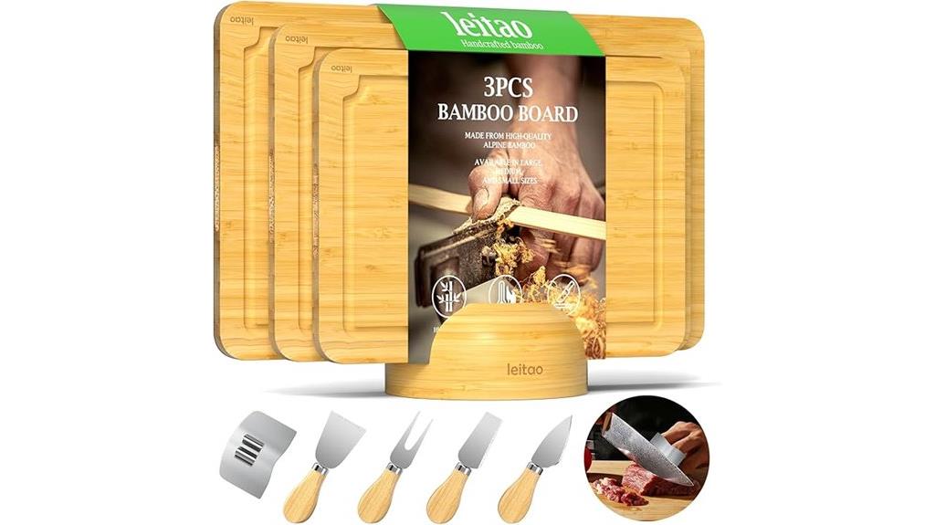 three piece bamboo board set