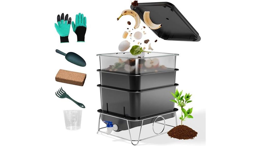 three tray worm compost bin