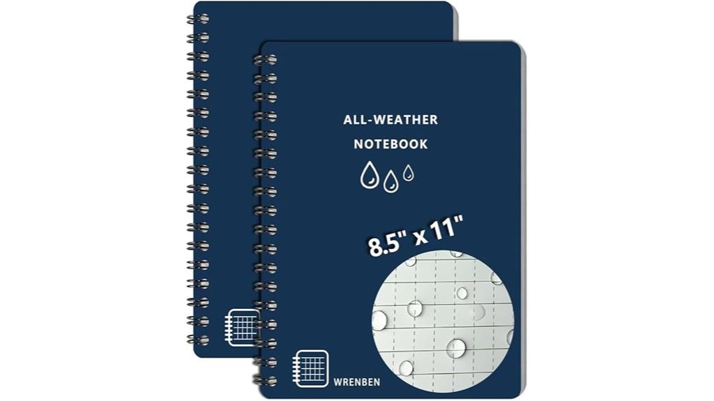 two blue waterproof notebooks