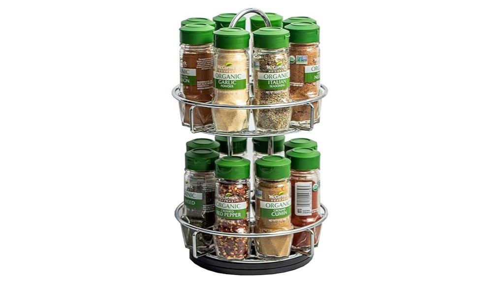 two tier chrome spice rack