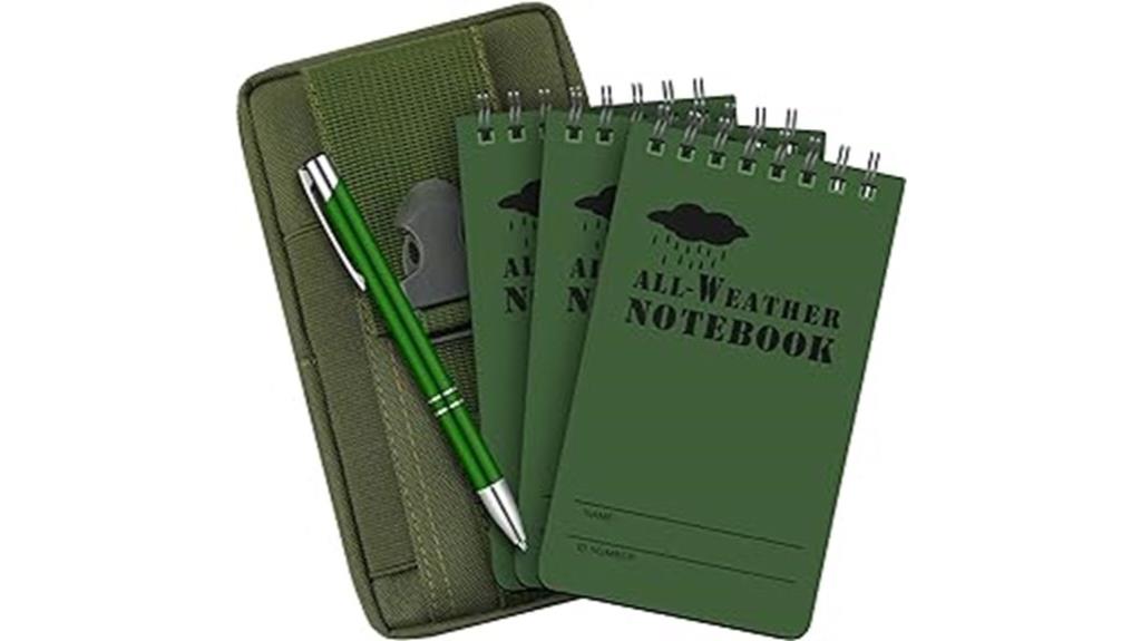 waterproof notebook pen set