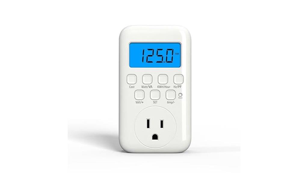 backlit watt meter plug