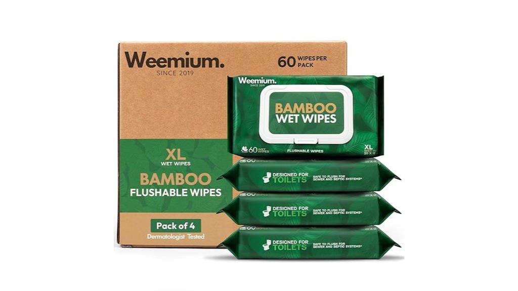 bamboo flushable wipes pack