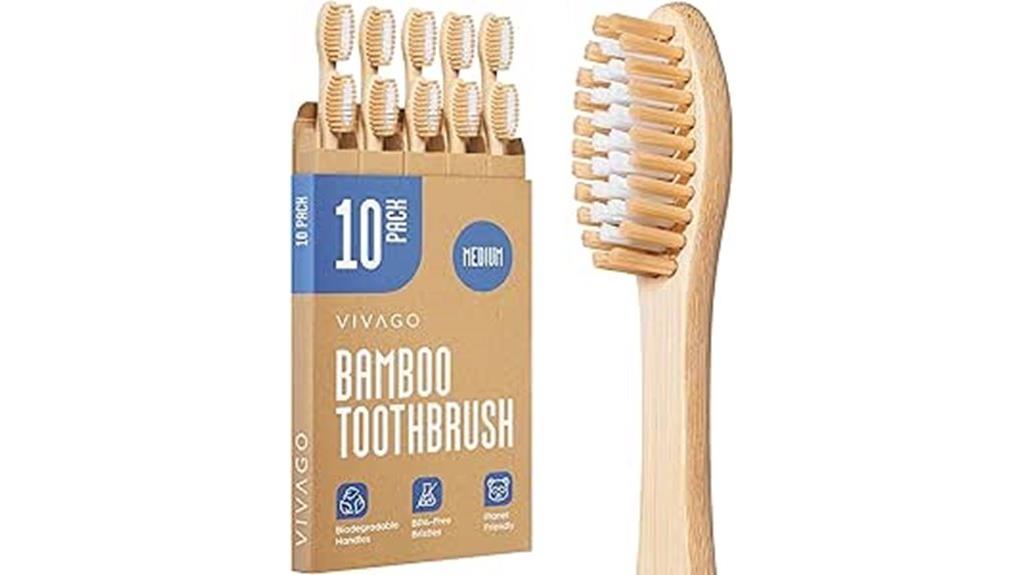 bamboo toothbrushes 10 pack