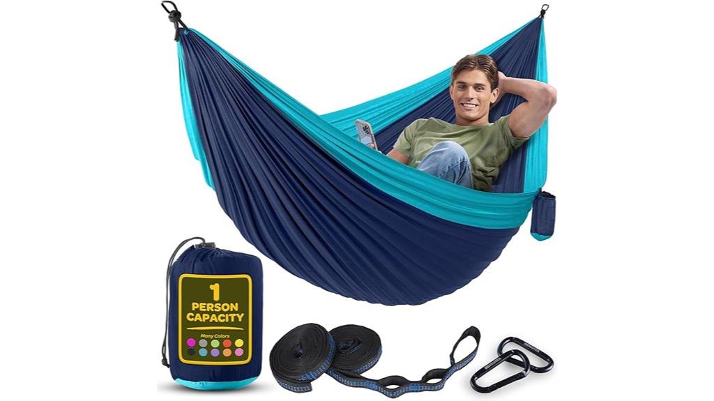 blue nylon hammock set