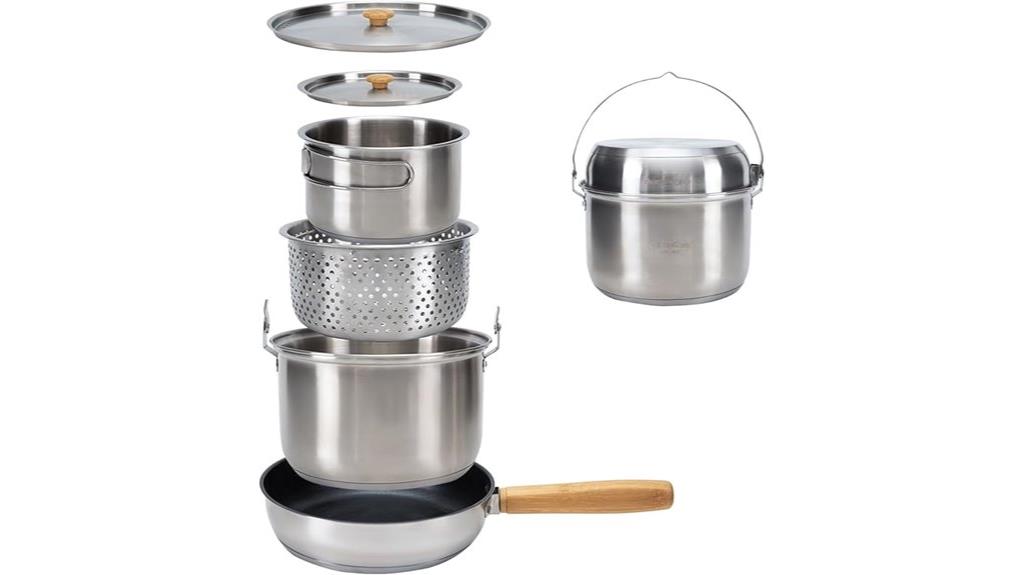 camping cookware stainless steel