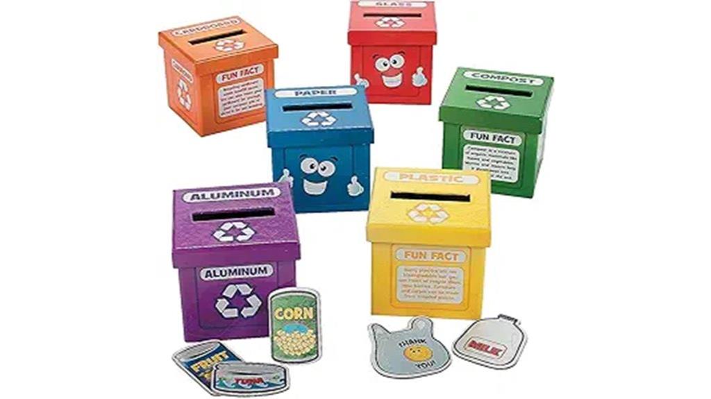 colorful kids recycling box