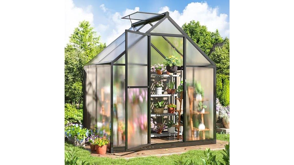 durable aluminum vented greenhouse