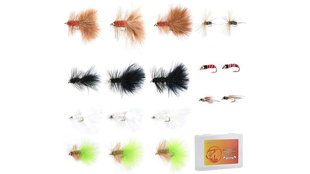 eighteen fly fishing flies