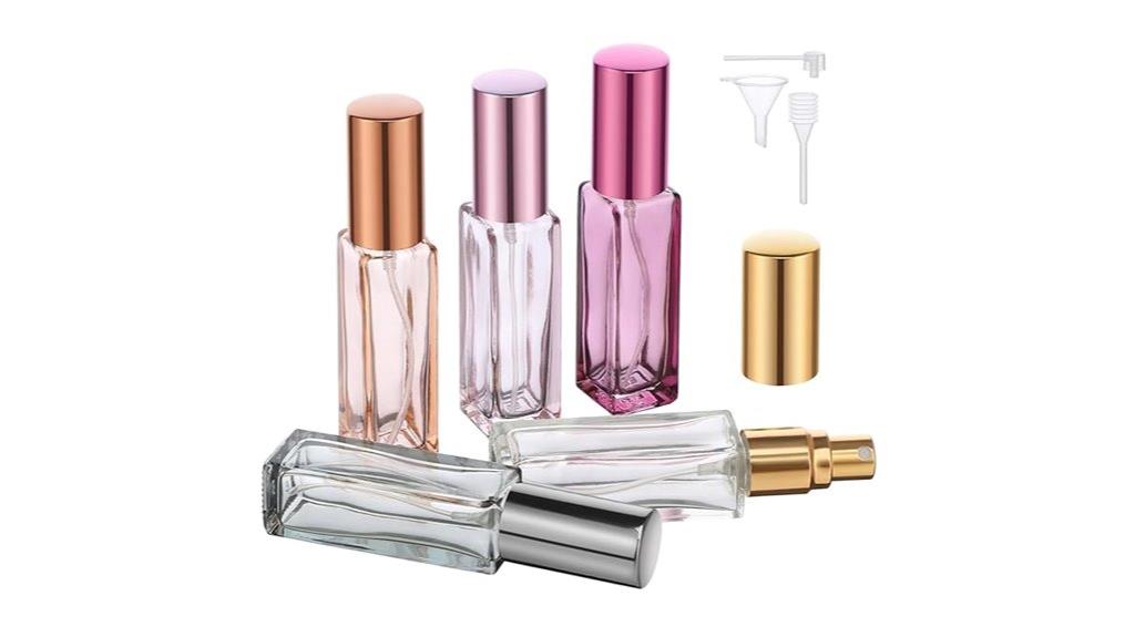 five piece refillable perfume bottles