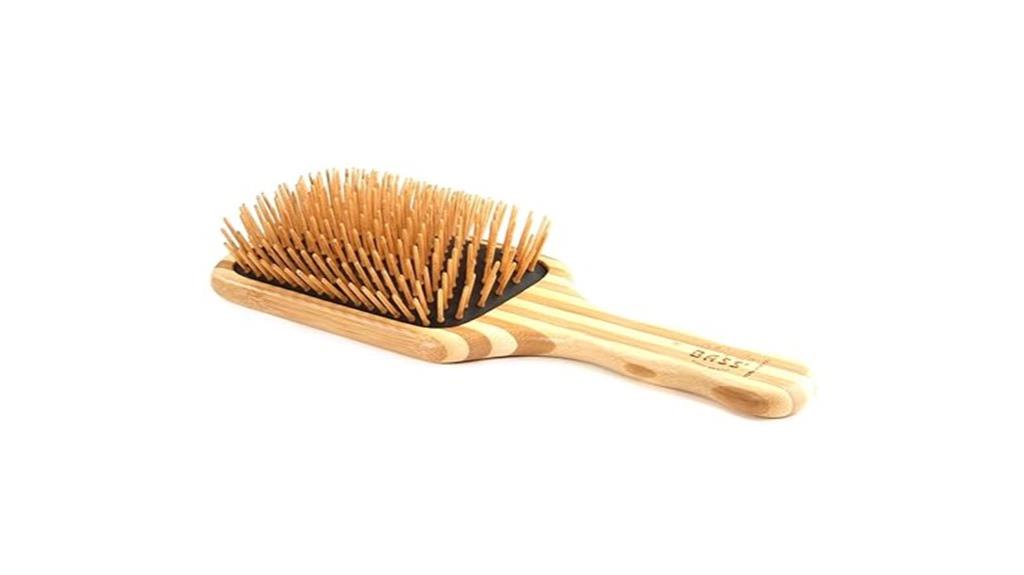 green bamboo paddle brush