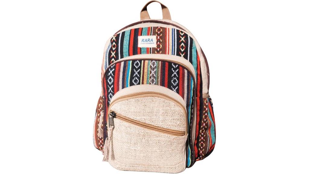 handmade nepalese hemp backpack