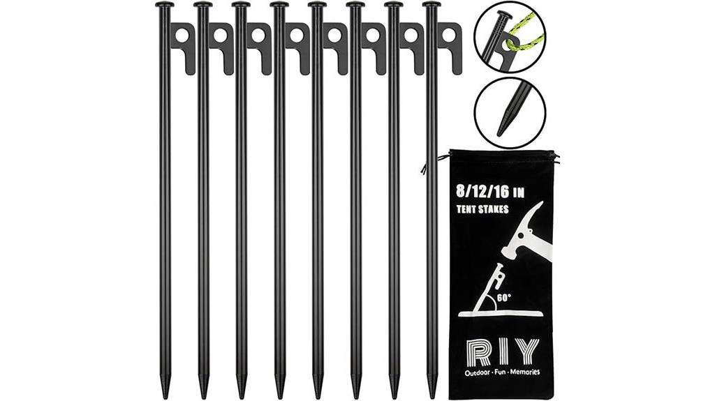 heavy duty 12 inch steel stakes