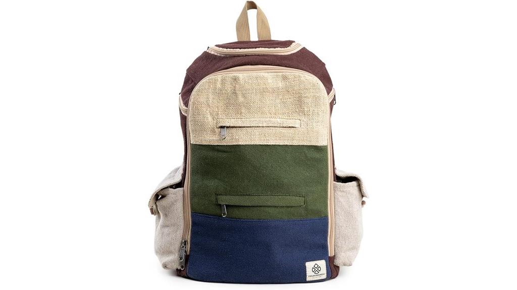 hemp backpack with pockets