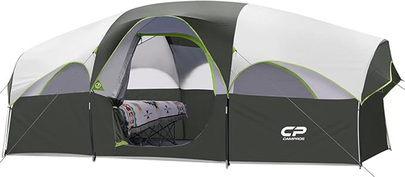 large camping tent with mesh