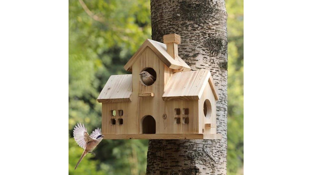 large wooden garden birdhouse