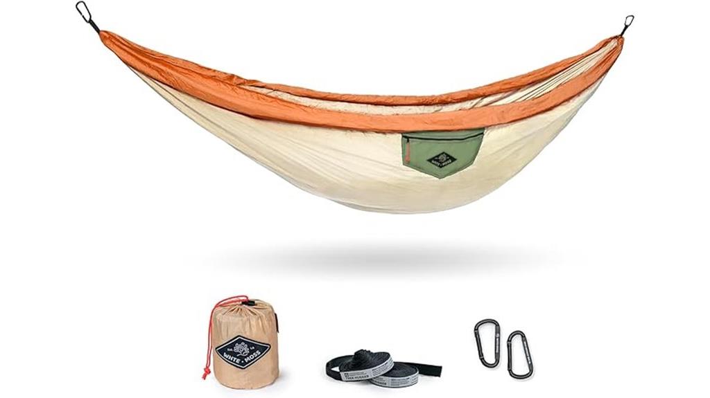 light orange camping hammock