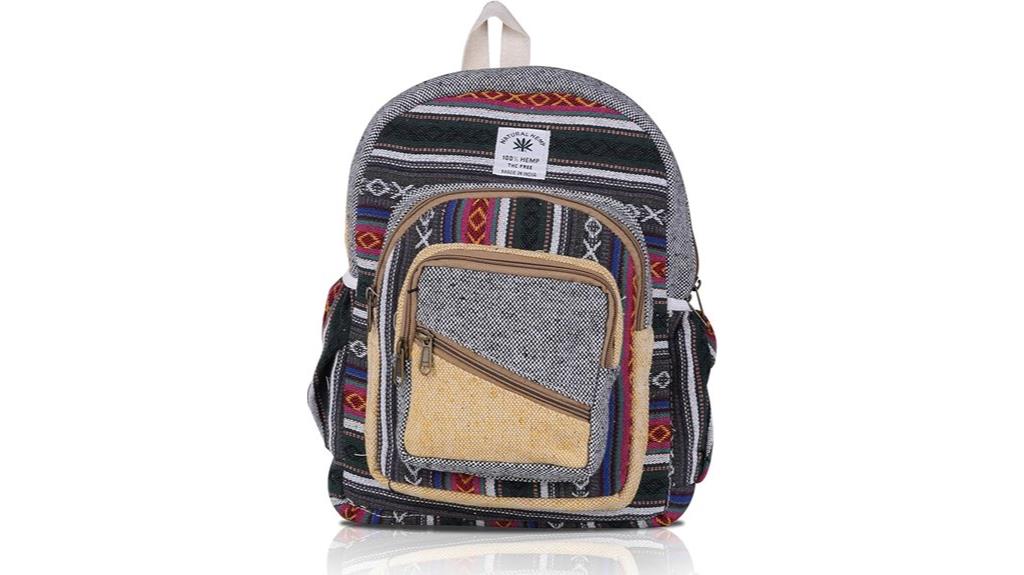 lightweight cotton stripe backpack