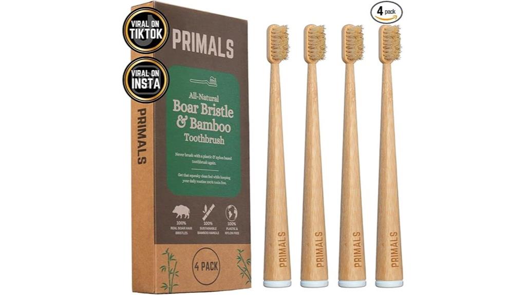 natural bamboo toothbrush set