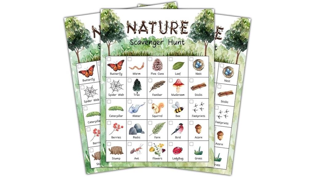 nature scavenger hunt cards