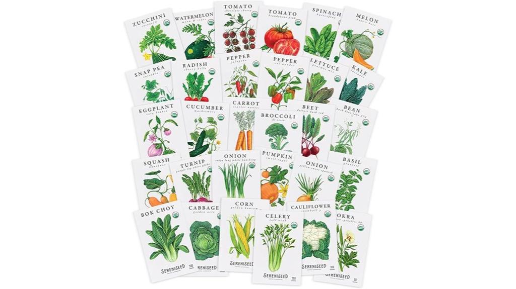 organic vegetable seed pack