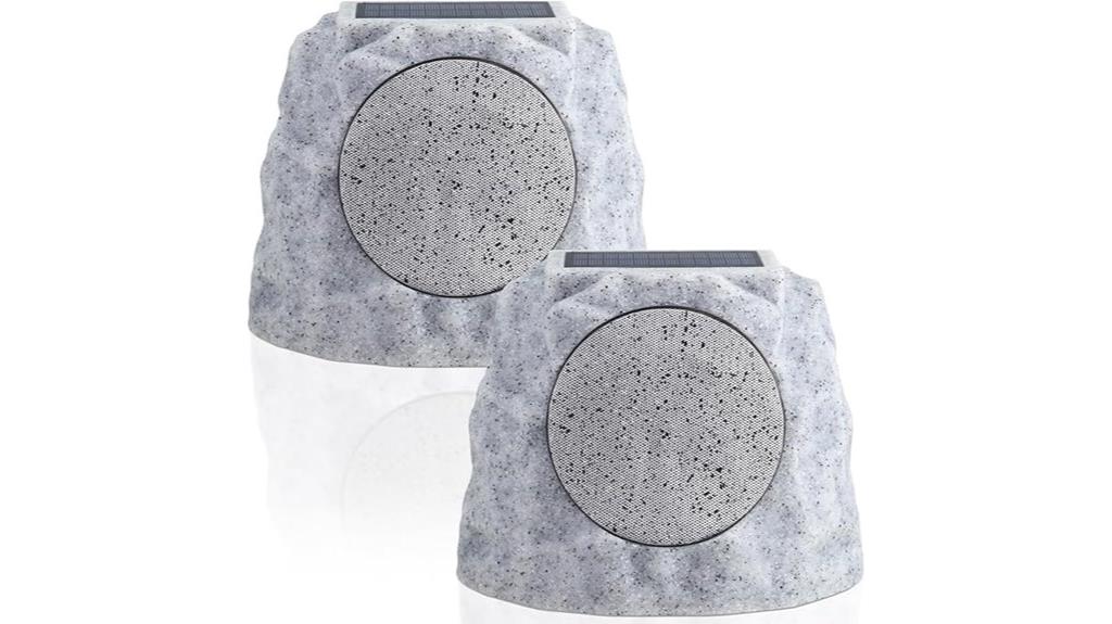 outdoor solar rock speakers