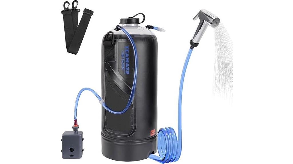 portable solar shower pump