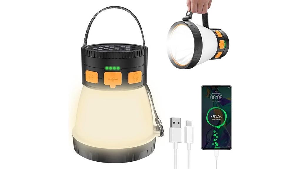 rechargeable solar camping lantern