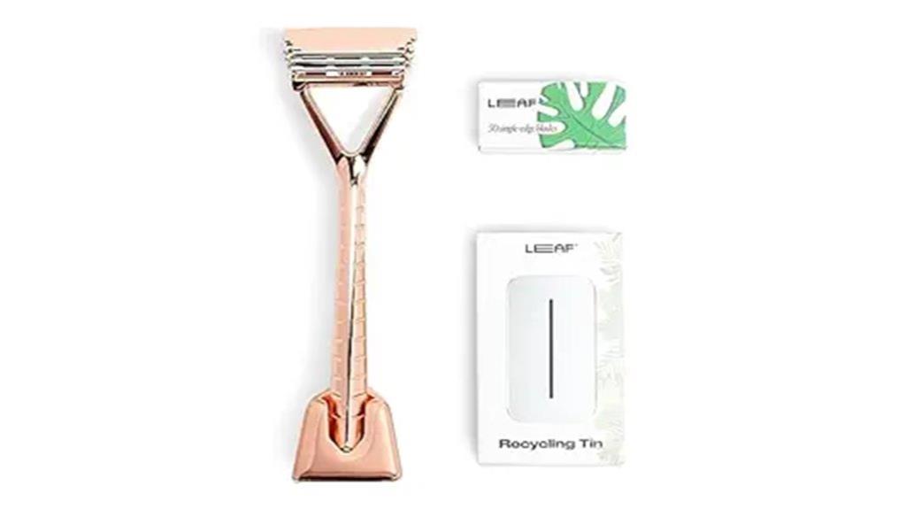 rose gold leaf shave set