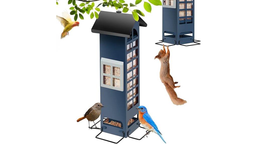 squirrel resistant outdoor bird feeder
