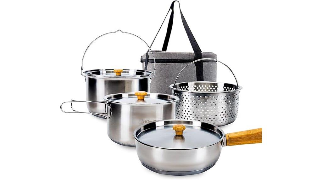stainless steel camping cookware