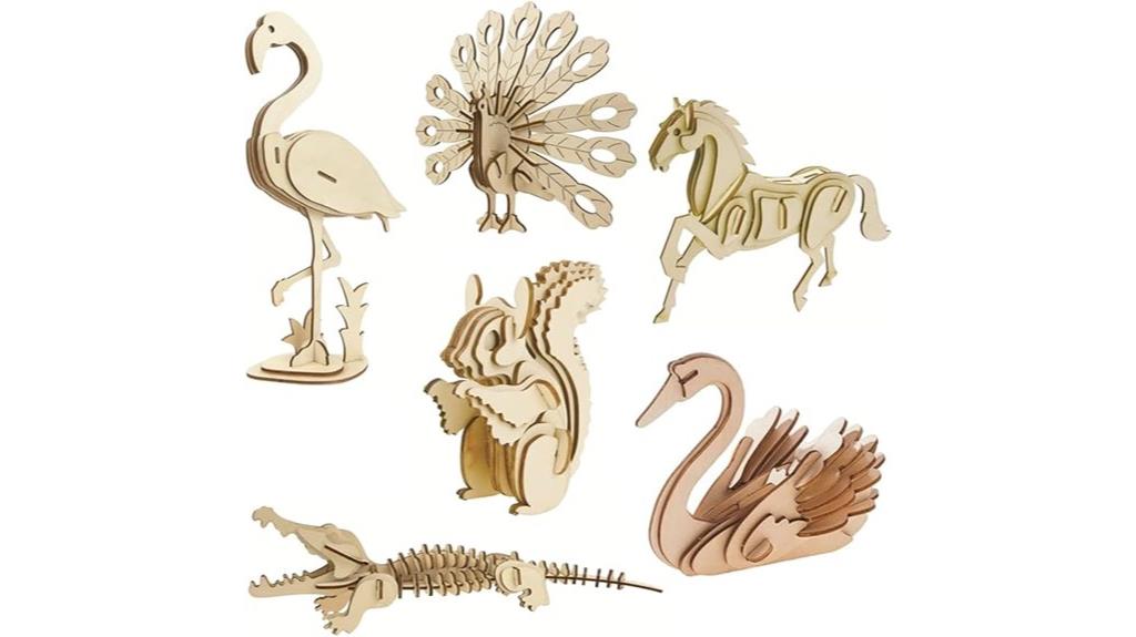 wooden animal puzzle set