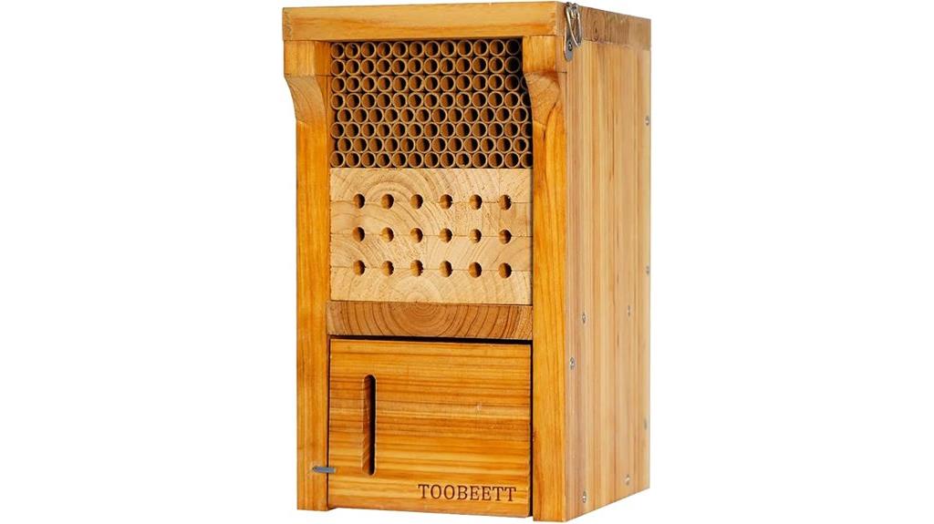 wooden mason bee shelter