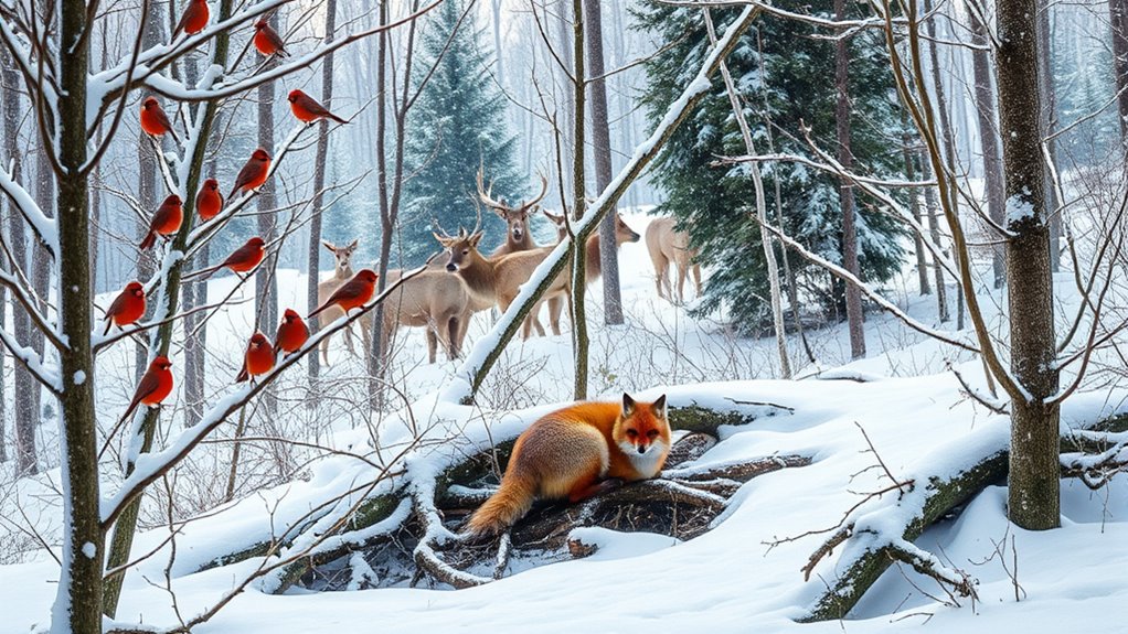 animals adapt behaviorally for winter