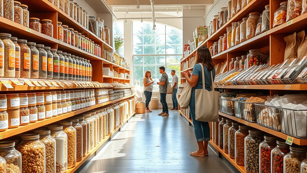 bring reusable containers and list