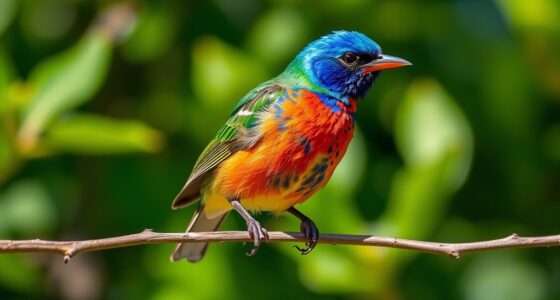 colorful painted bunting songbird