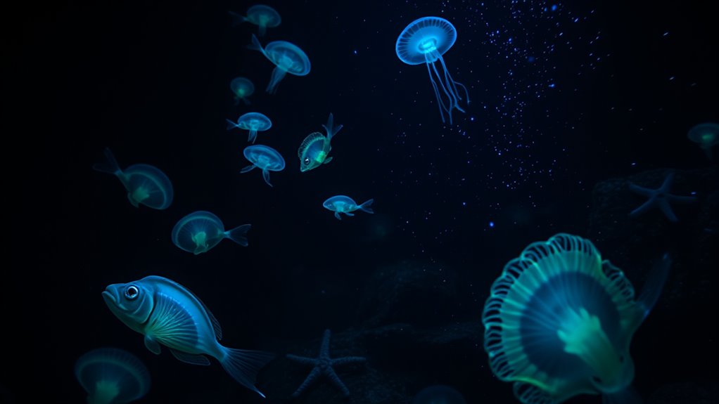 deep sea creatures emit light