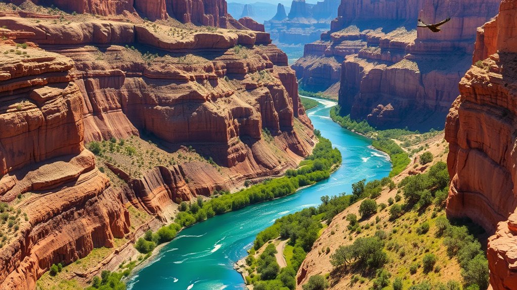 diverse river landscape features