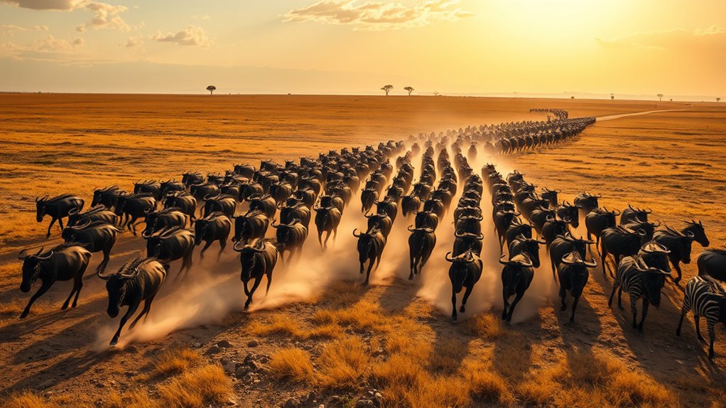 environmental cues guide wildebeests