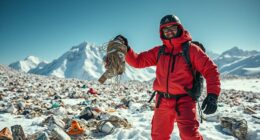 mountaineer eliminates everest trash